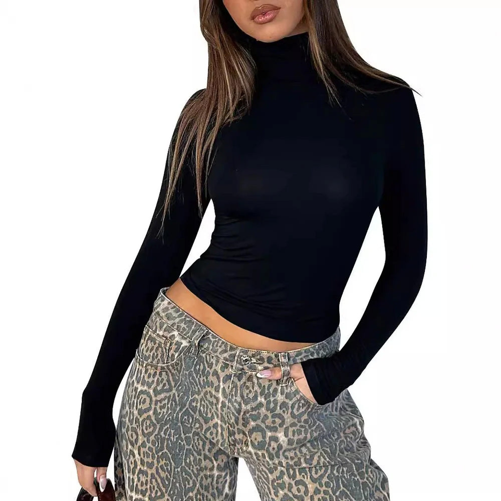 VRCÔMFY Turtleneck Top: Slim, Form-Fitting for Effortless Chic