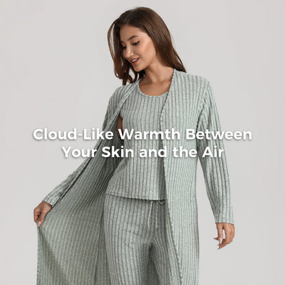 VRCÔMFY Women's 3-Piece Knit Loungewear Set