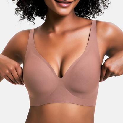 VrC Vivid Bloom V-Neck Wireless Bra - Comfort & Lift for Women (VB)