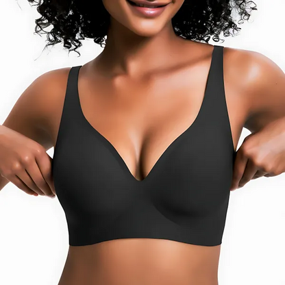 VrC Vivid Bloom V-Neck Wireless Bra - Comfort & Lift for Women (VB)